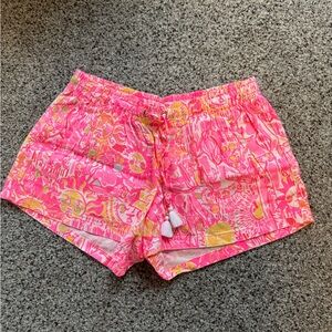 Lilly Pulitzer Kini in the Keys Bay Breeze Linen Shorts Pink Sun Shorts Medium